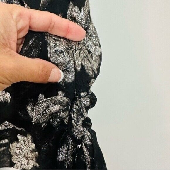 Karina Grimaldi Daniela Jaquard Print-Black Flower Metal Size Small NWT - Picture 9 of 12